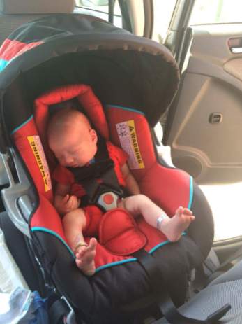 First car ride... he cried so hard and I thought I was going to die from upset-ness